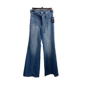 RAPT Flare Denim Jeans Wide Leg Belted Women Large Stretchy